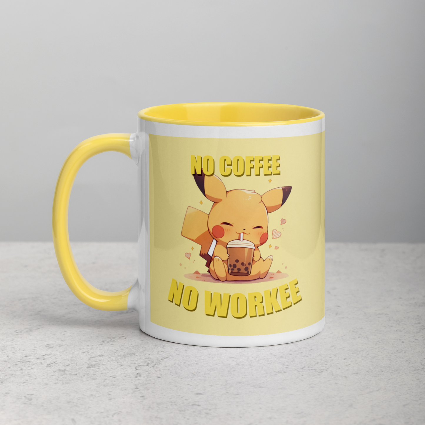 Taza Pikachu "No Coffee No Workee" Pokémon