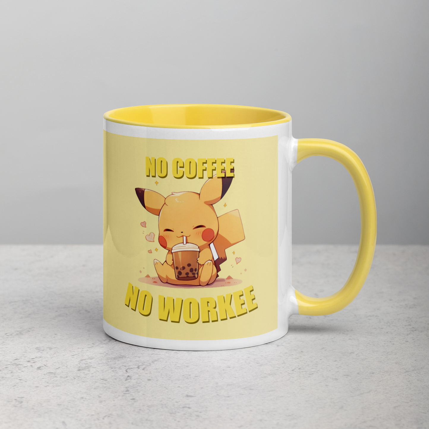 Taza Pikachu "No Coffee No Workee" Pokémon