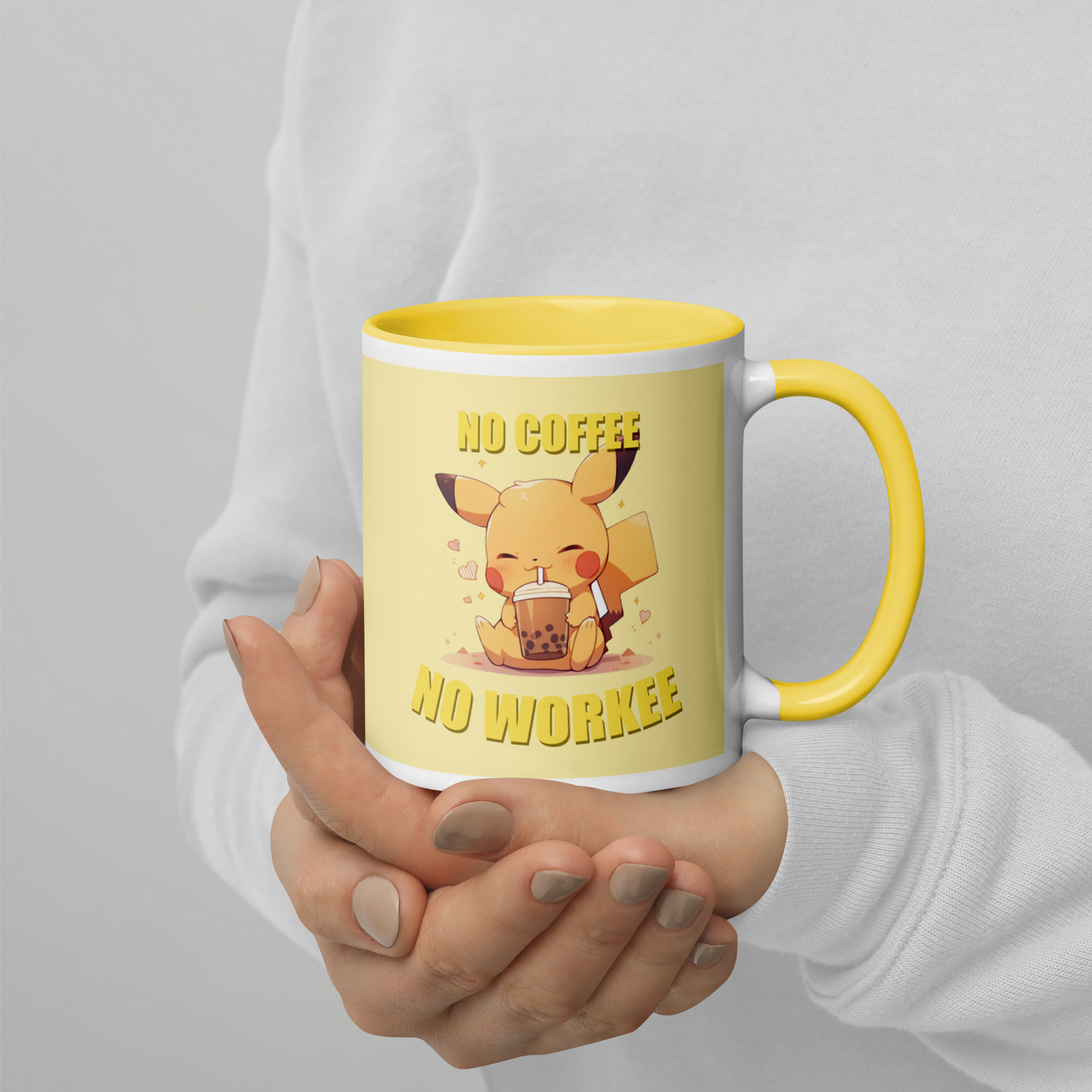 Taza Pikachu "No Coffee No Workee" Pokémon