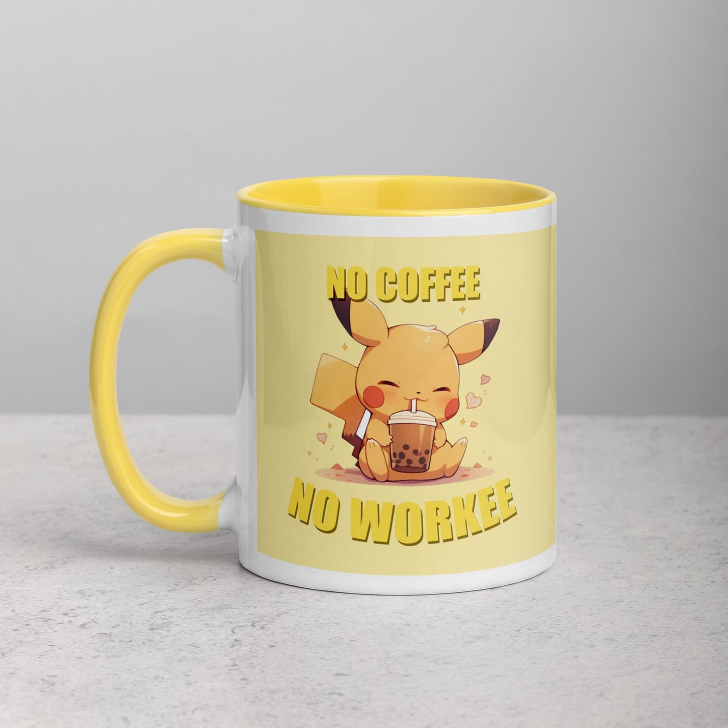 Taza Pikachu "No Coffee No Workee"